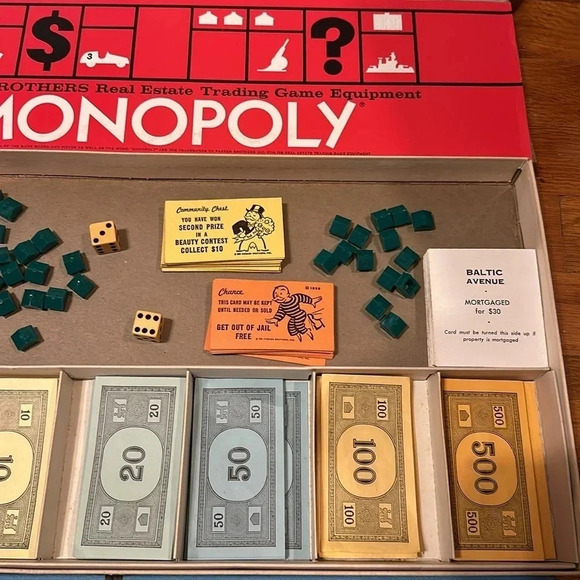 vintage 1961 parker bros real estate trading MONOPOLY board game toy collectible - Picture 6 of 16